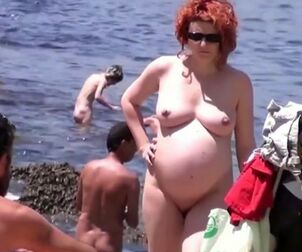Spy beach mature preggo femmes saggy baps large nips