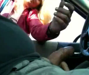 Cougar kneads my knob in the car